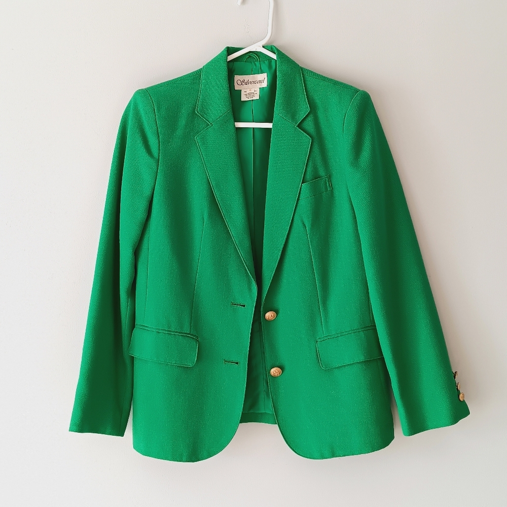 Silvercord Blazer Structured Jacket Button Front … - image 3